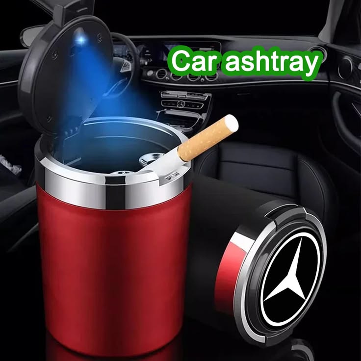 120 الف فقط إختر شعار سيارتك ✨ منفضة سيارات ذكية بإضائة متعددة بشعار سيارتك 🚬🚗